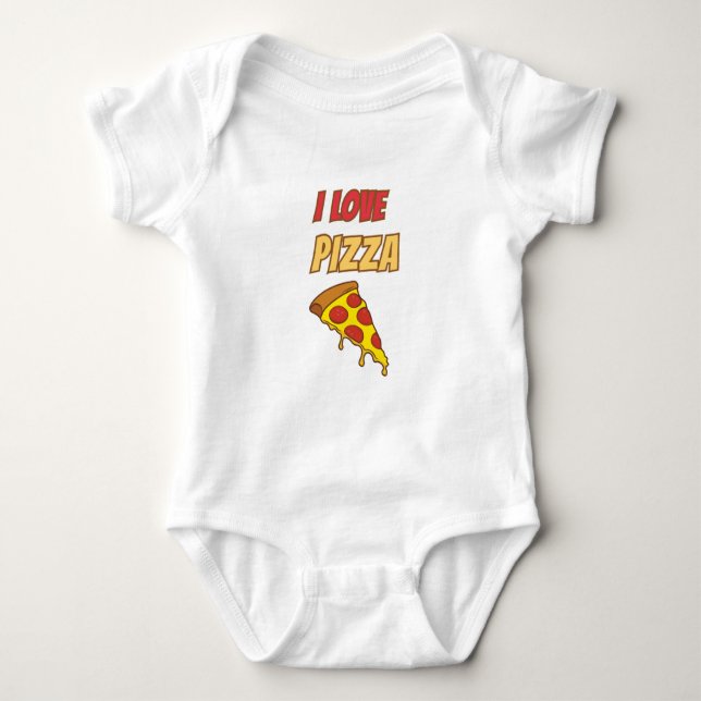 I Love Pizza Baby Strampler (Vorderseite)