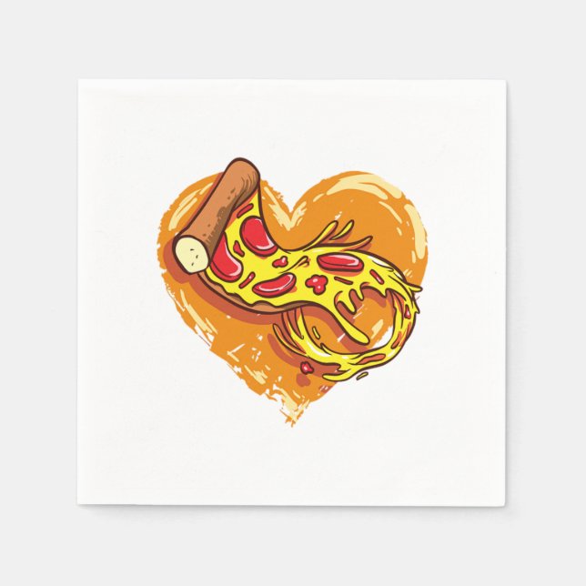 I Love Pizza Serviette (Vorderseite)