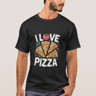 I Love Pizza Tomato Slices Fun Design T-Shirt