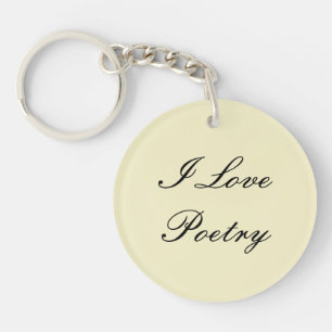 I Love Poetry Porte - clé (Cream & Black)