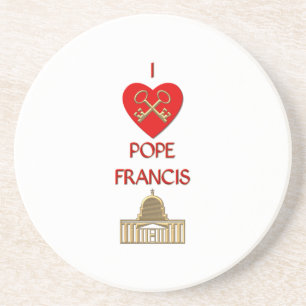 I Love Pope Francis Sandstein Untersetzer