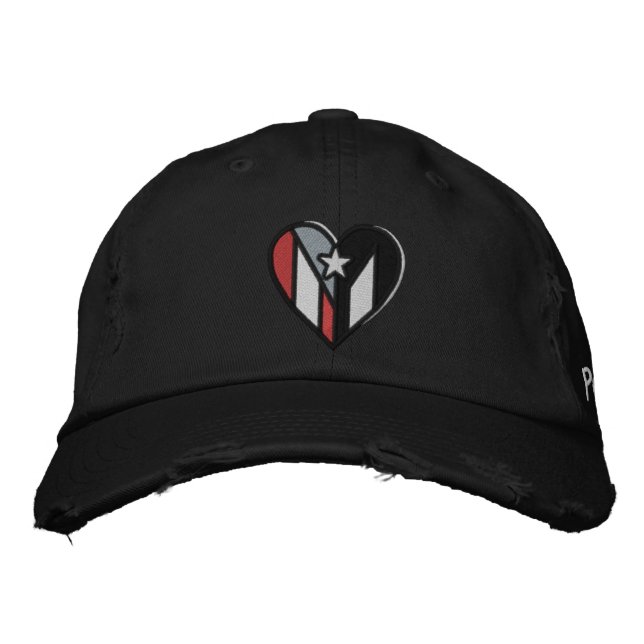 I Love Porto Rico brodé Distressed Casquette (Devant)