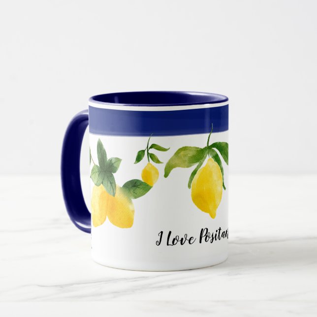 I Love Positano Mug Lemons Tile Amalfi Côte (Devant gauche)
