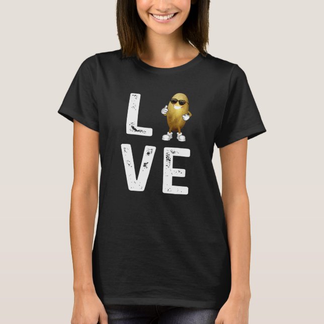 I Love Potatoes Vegetable  Potato In Sunglusses T-Shirt (Vorderseite)