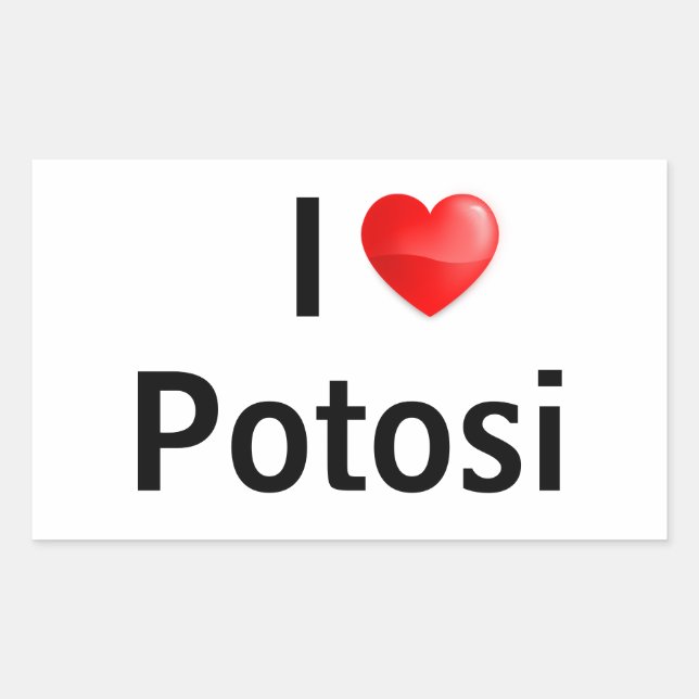 I love Potosi Rechteckiger Aufkleber (Vorderseite)