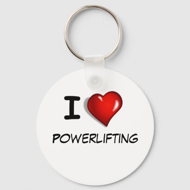 I love Powerlifting Schlüsselanhänger (Vorderseite)