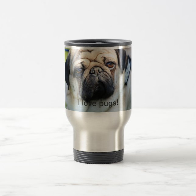 I love pugs cup reisebecher (Mittel)