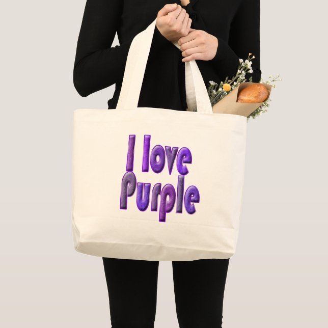 I love purple jumbo stoffbeutel (Vorderseite (Produkt))