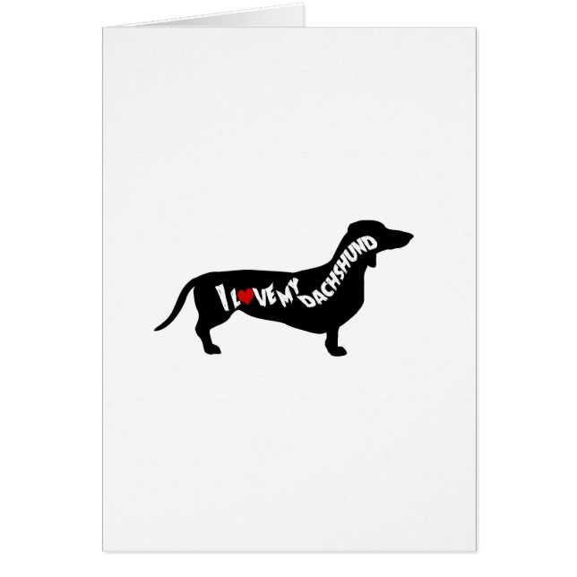 I Love Red Heart my Dachshund Silhouette (Devant)