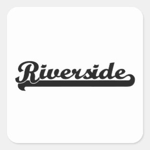 I love Riverside California Classic Design Quadratischer Aufkleber