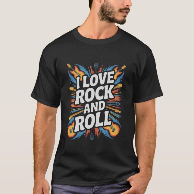 I Love Rock And Roll Guitar Explosion T-Shirt (Vorderseite)