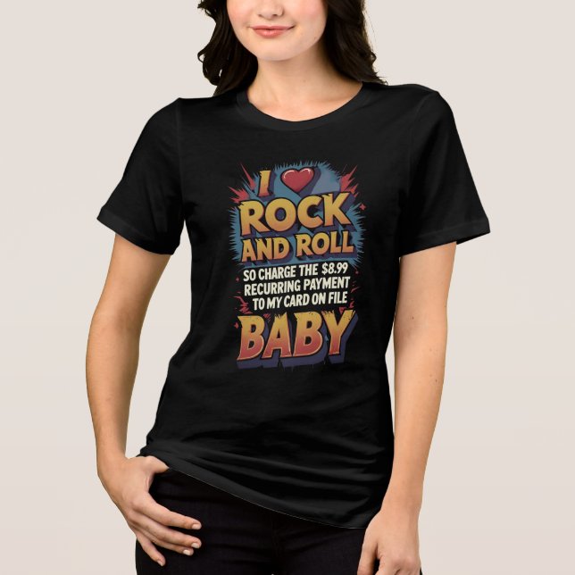 I Love Rock N Roll At Any Cost Tri-Blend Shirt (Vorderseite)