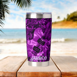 I Love Rock 'N Roll Electric Guitar Personalized Thermobecher