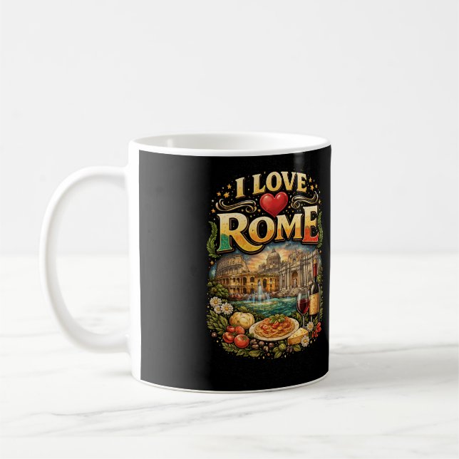 I Love Rome Kaffeetasse (Links)