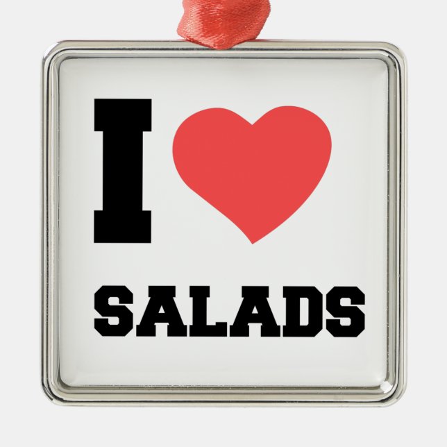I LOVE SALADS ORNAMENT AUS METALL (Vorne)