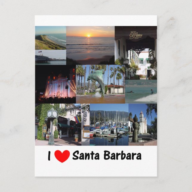 i love santa barbara postkarte (Vorderseite)