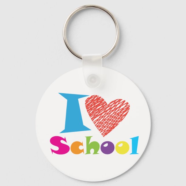 I Love School. Back to School. Cartoon Graduation  Schlüsselanhänger (Vorderseite)