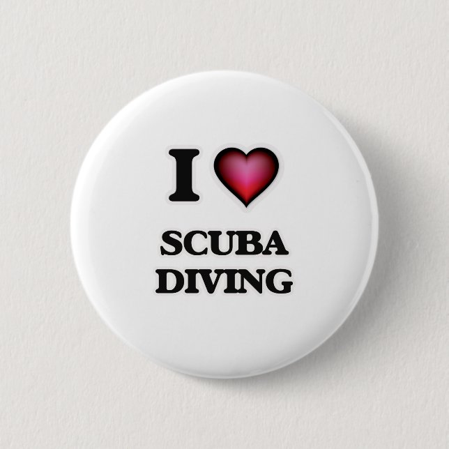 I Love Scuba Diving Button (Vorderseite)