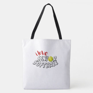 I Love Senior Softball Tote Bag Tasche
