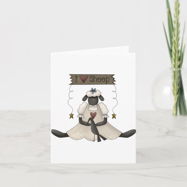 I Love Sheep Notes Cartes (Devant)
