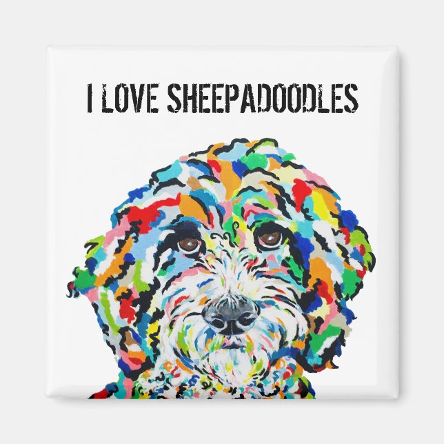 I Love Sheepadoodles Magnet (Devant)
