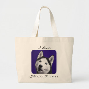 I Love Siberian Huskies Jumbo Sac fourre - tout