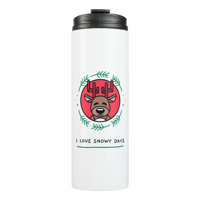 I Love Snowy Days Thermosbecher (Vorderseite)