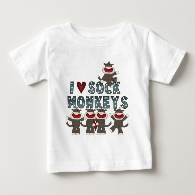 I Love Sock Monkeys Tshirts et cadeaux (Devant)