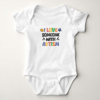 I Love Someone With Autism Baby Strampler
