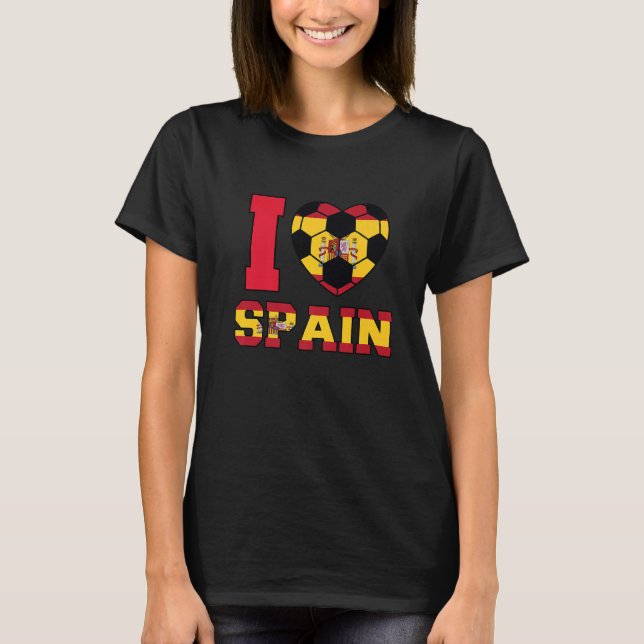 I Love Spain Women Men Kids Spanish Soccer Balls F T-Shirt (Vorderseite)
