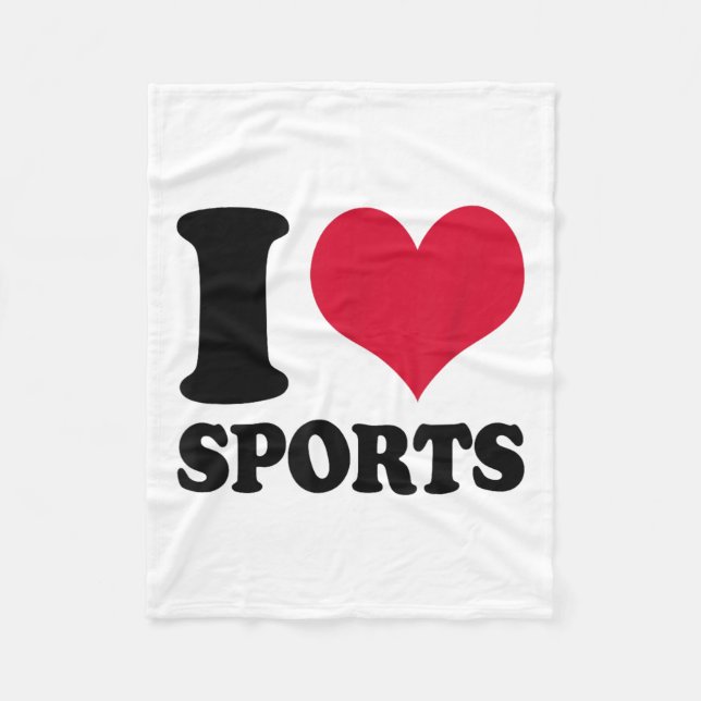 I Love Srts Fitness Motivation  Fleecedecke (Vorderseite)
