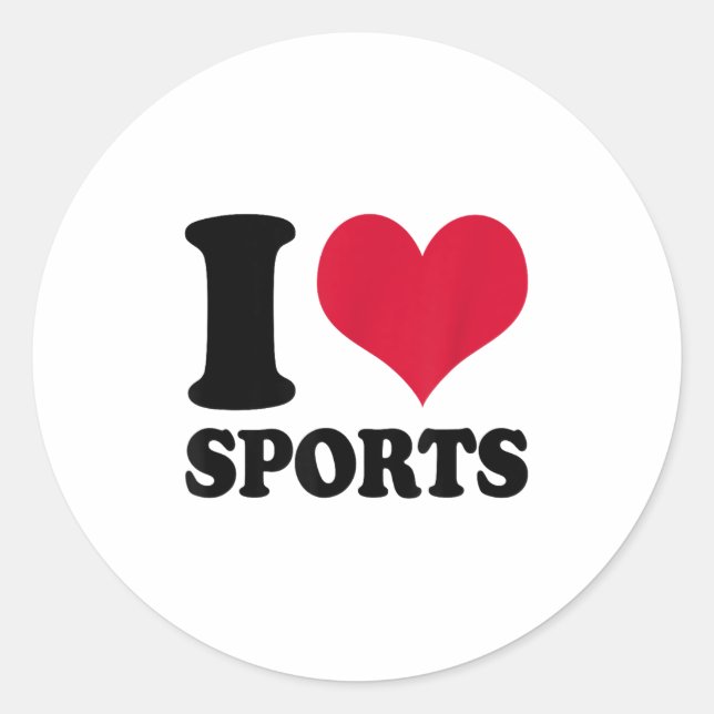 I Love Srts Fitness Motivation  Runder Aufkleber (Vorderseite)