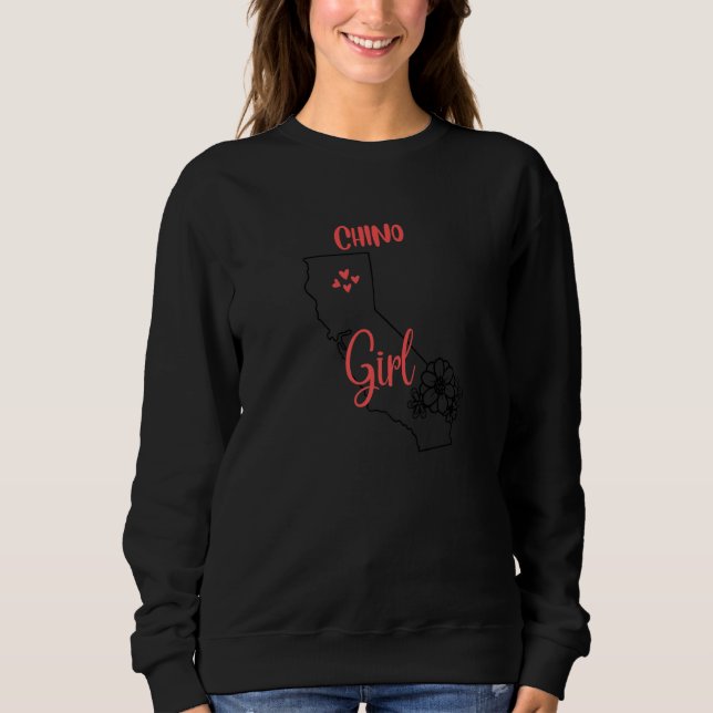 I Love State Of California Flower Outline Chino Ci Sweatshirt (Vorderseite)