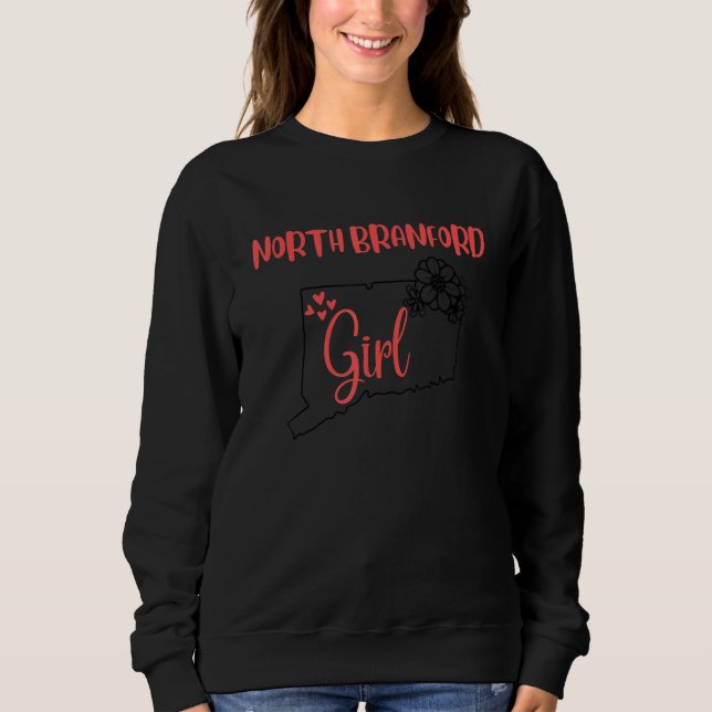 I Love State Of Connecticut Flower Outline Northbr Sweatshirt (Vorderseite)
