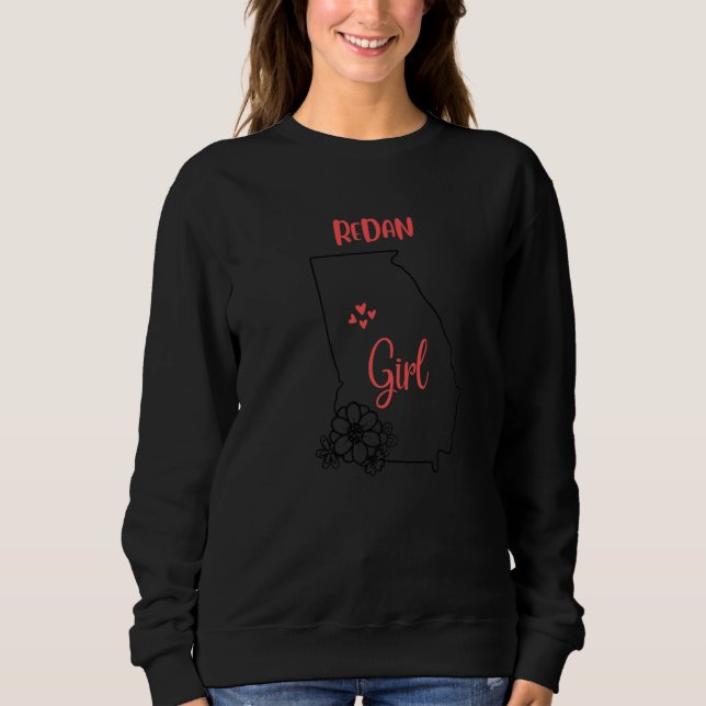 I Love State Of Georgia Flower Outline Redan City  Sweatshirt (Vorderseite)