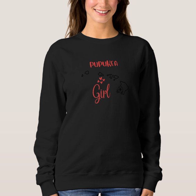 I Love State Of Hawaii Flower Outline Pupukea City Sweatshirt (Vorderseite)
