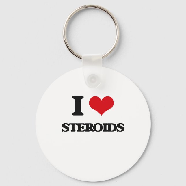 I love Steroids Schlüsselanhänger (Vorderseite)