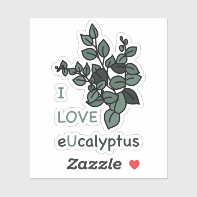 I LOVE Sticker Ucalyptus (Feuille)