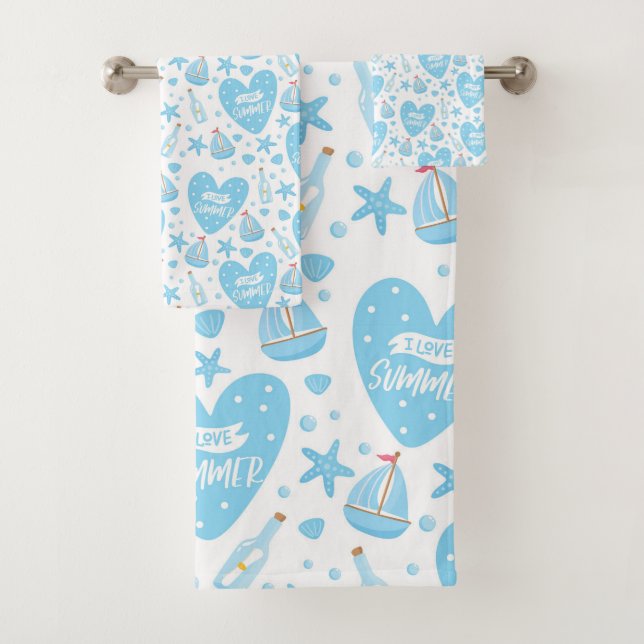 I Love Summer Baby Blue Voilier, Océan, Sea Life (En situation)
