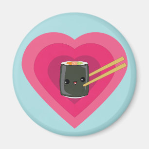 I Love Sushi Kawaii Sushi Roll aimant