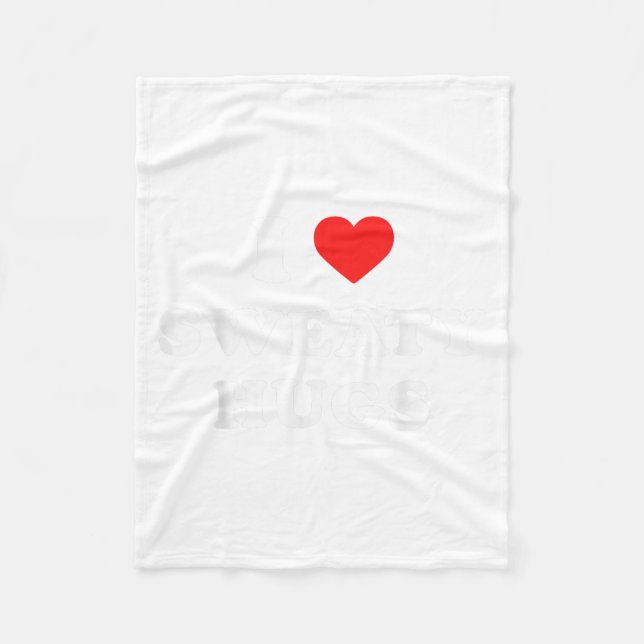 I Love Sweaty Hugs Marathon Watching Tee  Fleecedecke (Vorderseite)
