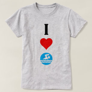 I Love Swim / I Heart Swim Mignonne Dames T-shirt