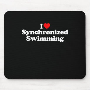 I Love Synchronized Swimming Heart Souvenir Funny Mousepad