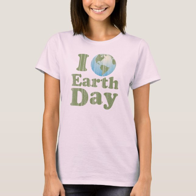I Love T-Shirt Jour des terres (Devant)