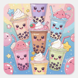 I love tapioca quadratischer aufkleber