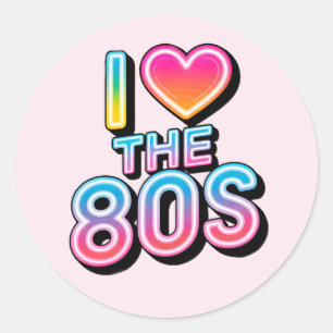 I love the 80s runder aufkleber