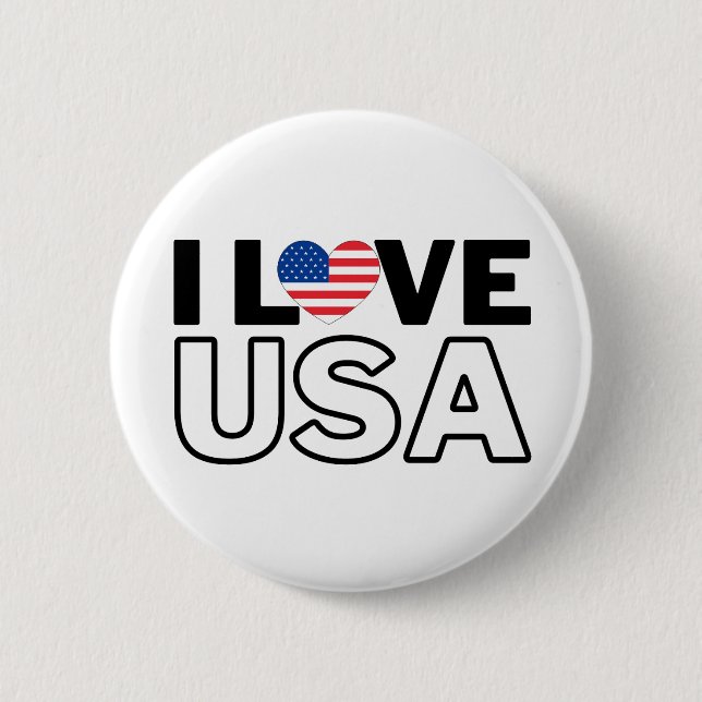 I LOVE THE USA - For real Americans! Button (Vorderseite)