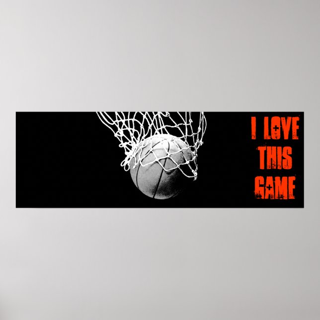 I Love This Game - Basketball Panoramic Poster (Devant)