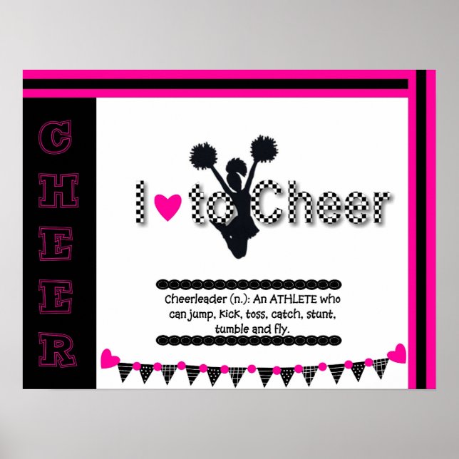 I Love To Cheer Cheerleading Poster (Vorne)