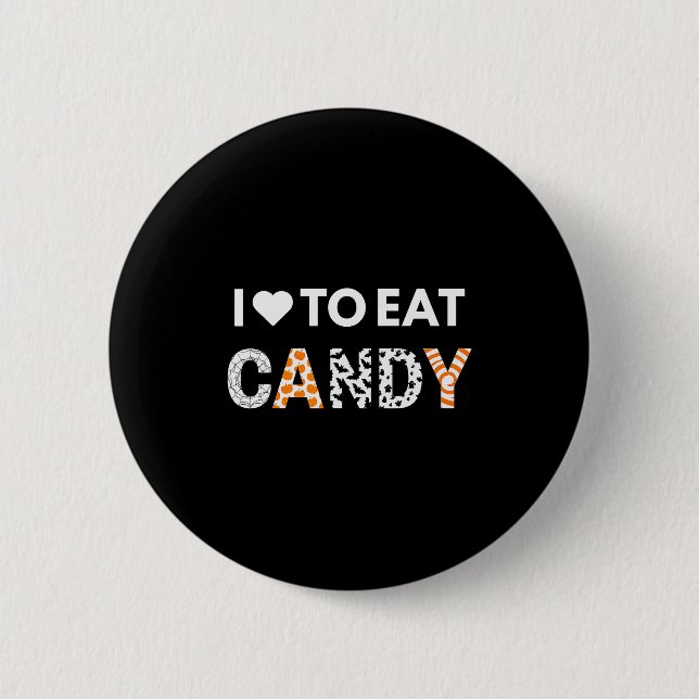 I Love To Eat Candy I'm Candy Halloween Couples Ma Button (Vorderseite)